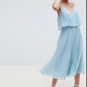Dex baby blue pleated dress - size S.